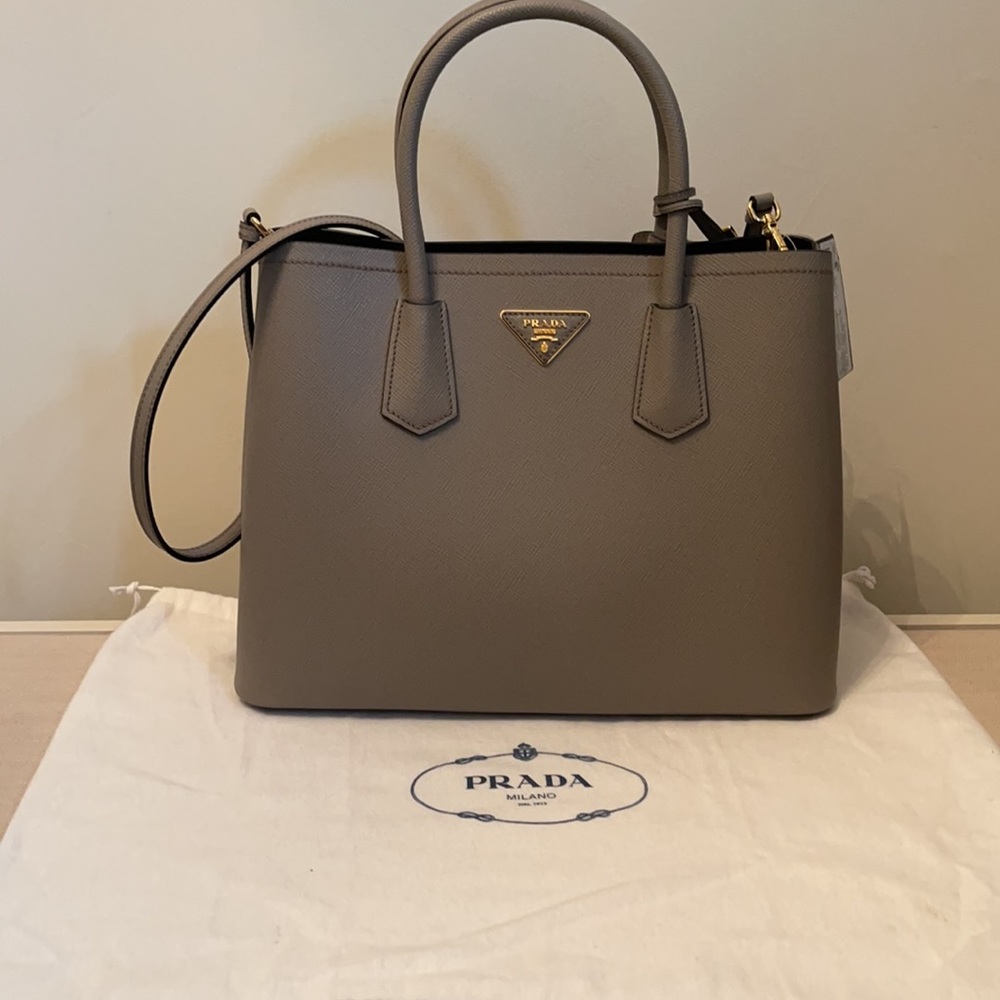 Prada Double Bag Large Tote Saffiano Leather New - Picture 7 of 11